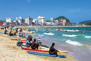 釜山海云台海水浴场与松亭海水浴场
