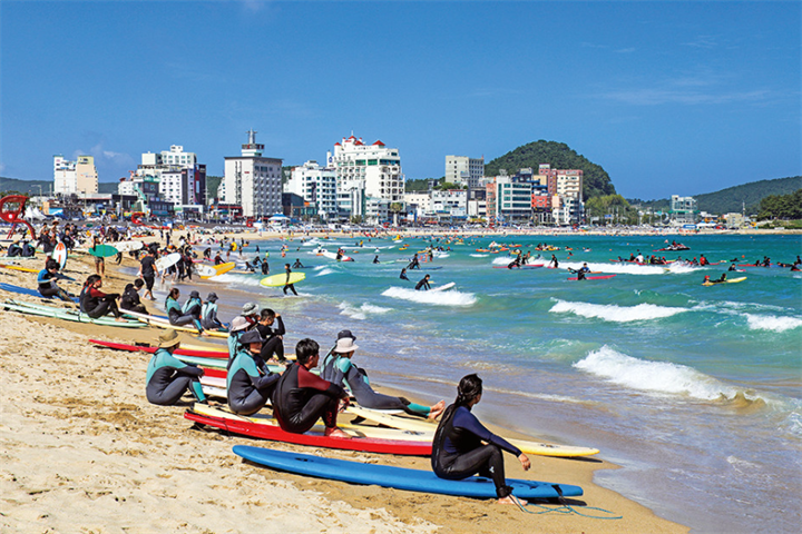 釜山海云台海水浴场与松亭海水浴场