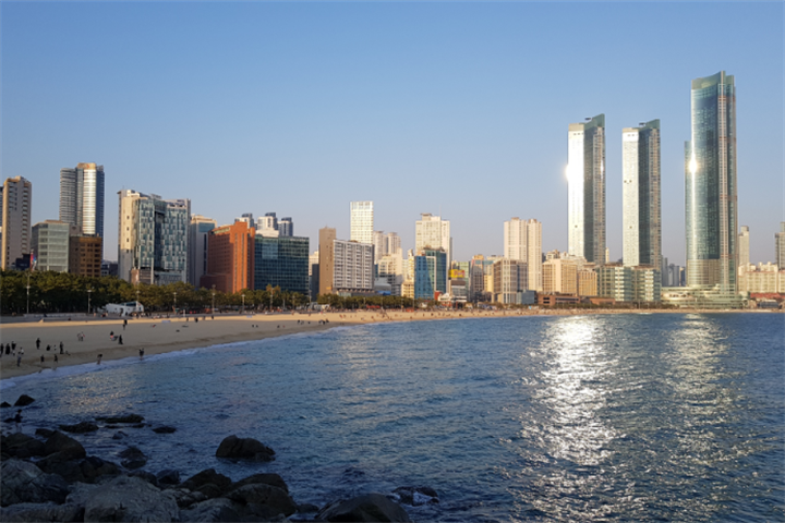 釜山海云台海水浴场与松亭海水浴场