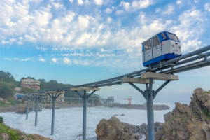 蔚珍郡竹边海岸天空列车
