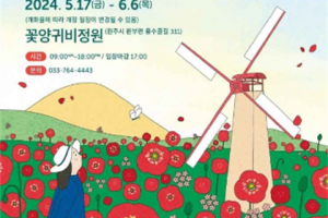 龙水谷居民种的朴素的花之家“原州龙水谷罂粟花庆典”